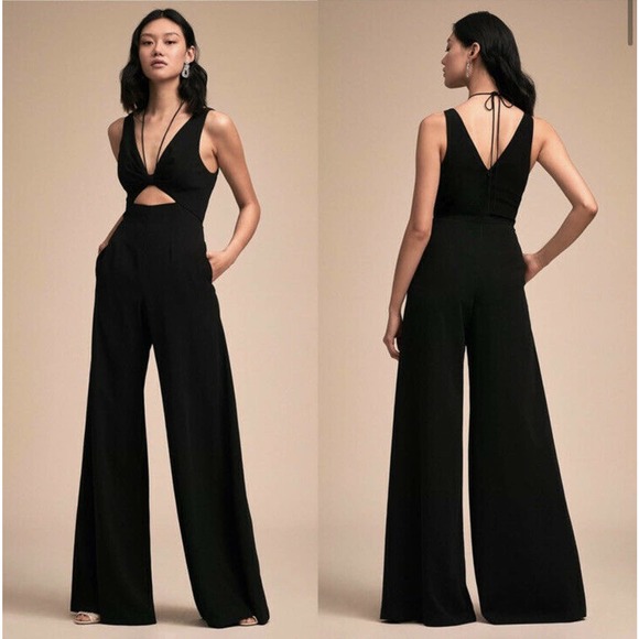 Jill Stuart Pants - BHLDN Jill Jill Stuart Bryant Cut Out Jumpsuit Size 6 Sleeveless Black